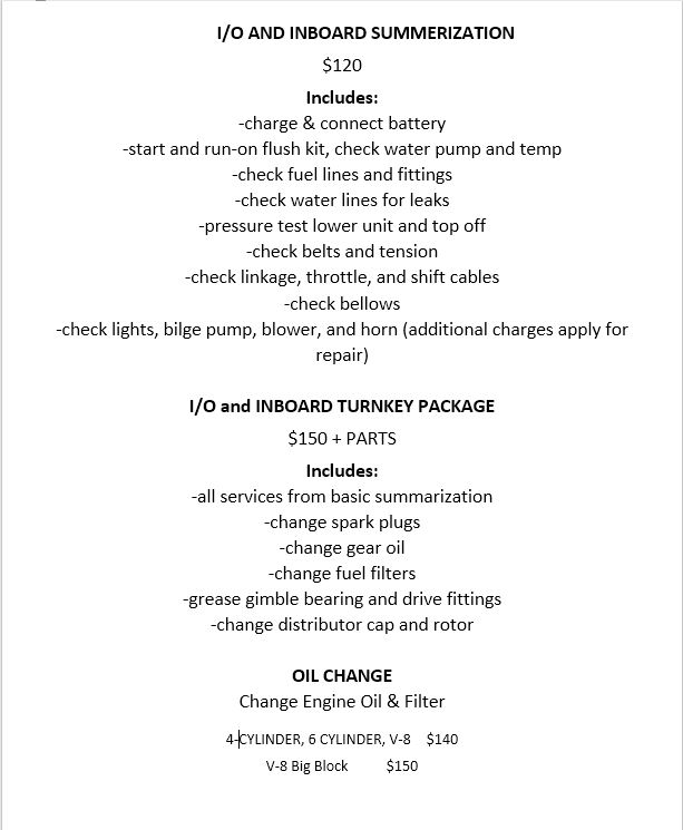 Spring Service Packages Dutch Harbor Marine