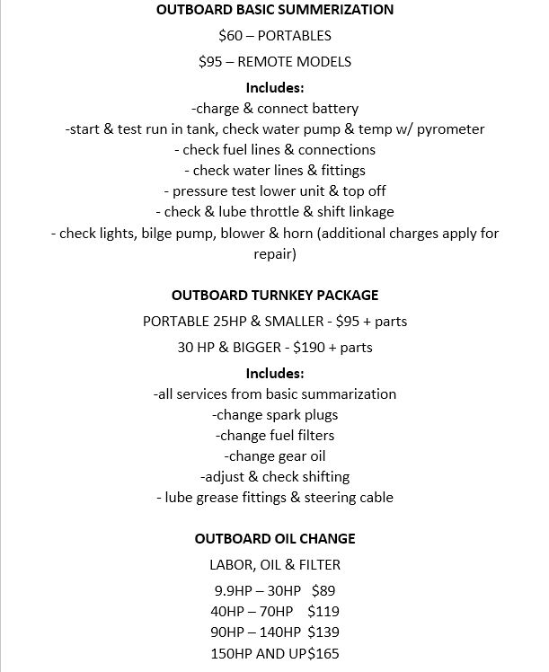 Spring Service Packages Dutch Harbor Marine